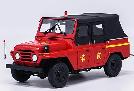 Diecast BAIC BJ212 Model 1:18 Scale Red Fire Engine