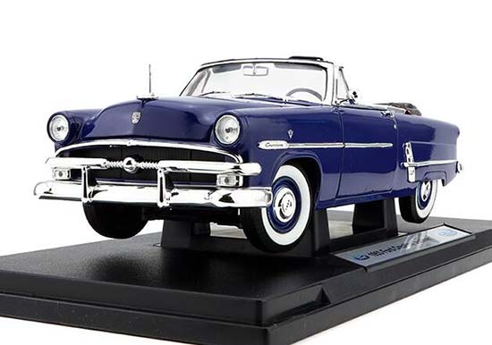 Diecast Ford Crestline Sunliner Model 1:18 Blue /Black By Welly