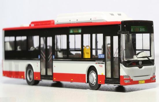 Diecast Huanghai City Bus Model 1:87 Scale NO.486 Red