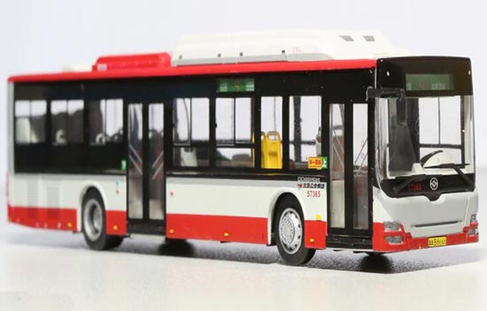Diecast Huanghai City Bus Model NO.9 Red 1:87 Scale