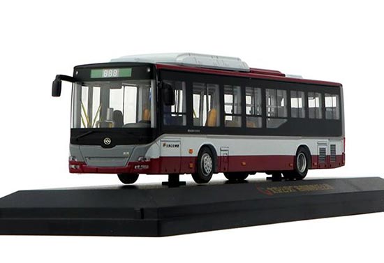 Diecast Huanghai City Bus Model Red 1:64 Scale