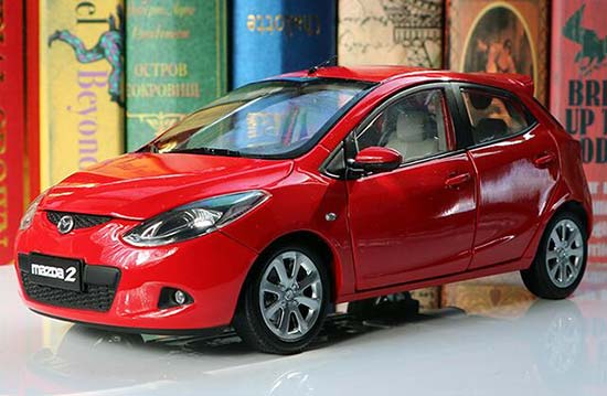 Diecast Mazda 2 Model 1:18 Red /Blue /Black / Gray / Light Blue