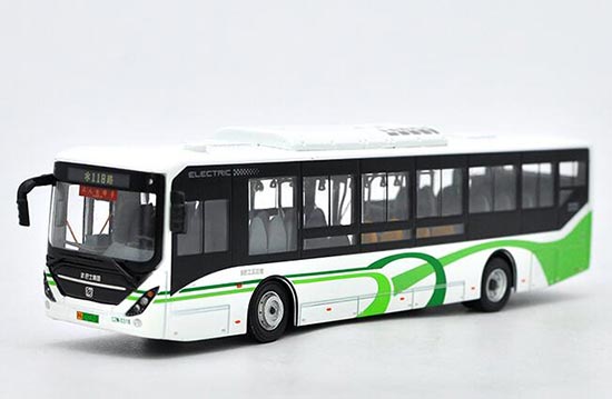 Diecast SunWin City Bus Model 1:64 Scale NO.118 White-Green