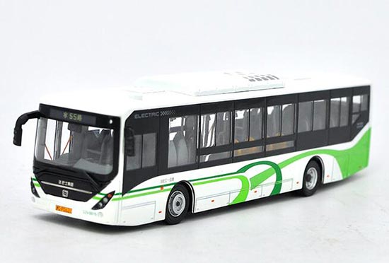 Diecast SunWin City Bus Model 1:64 Scale White-Green NO.55