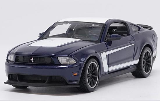 Diecast Ford Mustang Boss 302 Model 1:24 Black / Blue By Maisto