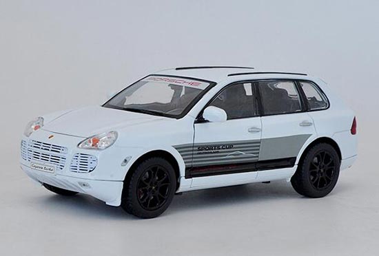 Diecast Porsche Cayenne Turbo Model White SPORT CUP 1:18 Welly