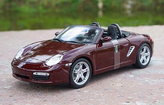 Diecast Porsche Boxster S Model 1:18 Yellow /Wine Red By Maisto