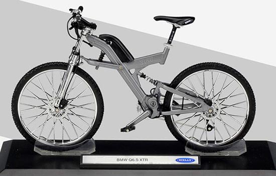 Diecast BMW Q6 S XTR Bicycle Model Gray 1:10 Scale By Welly