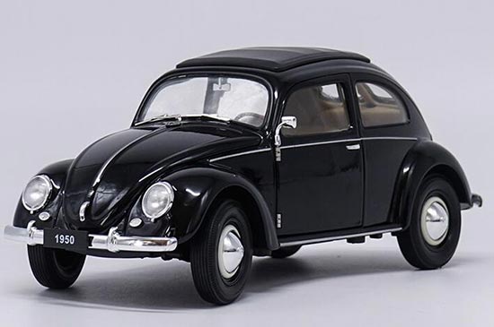 Diecast 1950 Volkswagen Beetle Model Black 1:18 Scale By Welly