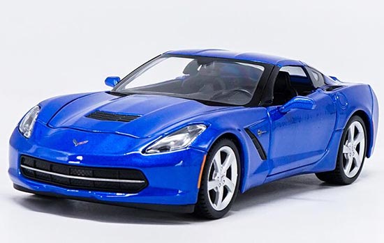 Diecast Chevrolet Corvette Stingray Model 1:24 Blue By Maisto