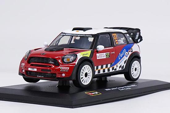 Diecast Mini Cooper WRC Model Red 1:32 Scale By Bburago