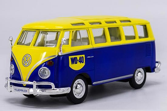Diecast Volkswagen T1 Bus Model 1:24 Blue-Yellow By Maisto