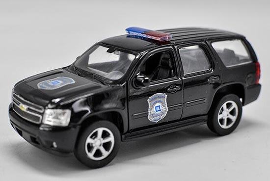 Diecast Chevrolet Tahoe Toy 1:36 Scale Police Black By Welly