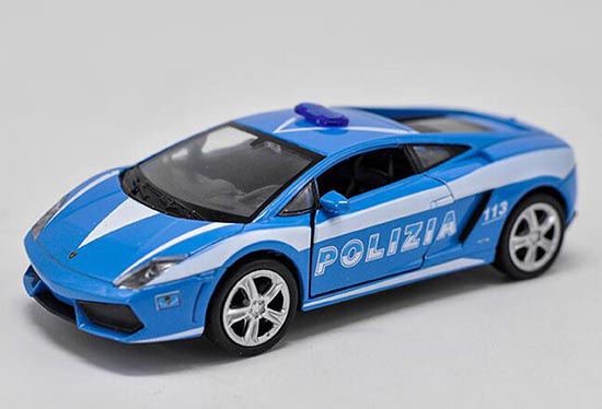 Diecast Lamborghini Gallardo Toy 1:36 Blue Police By Welly
