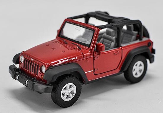 Diecast Jeep Wrangler Rubicon Toy 1:36 Scale Red By Welly