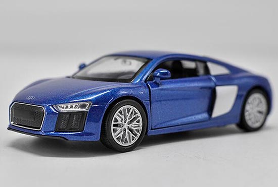 Diecast 2016 Audi R8 V10 Toy 1:36 Scale Blue / White By Welly