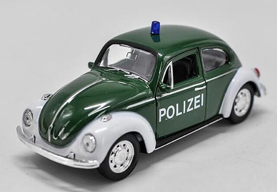 Diecast Volkswagen Beetle Toy Police 1:36 Scale Green By Welly