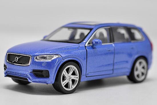 Diecast Volvo XC90 Toy 1:36 Scale Blue / White By Welly