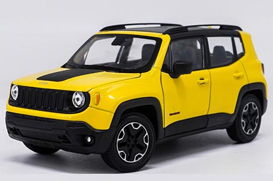 Diecast Jeep Renegade Model 1:24 Red / Yellow / White By Welly