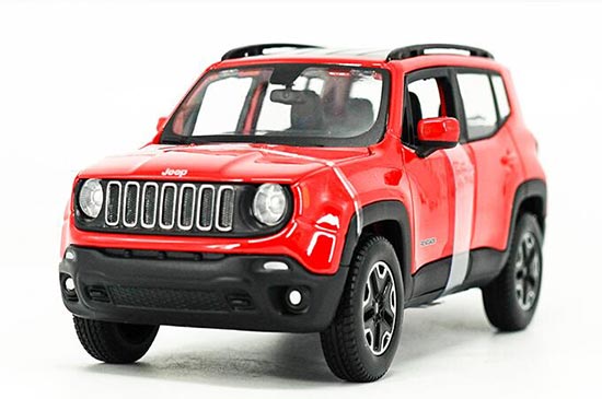 Diecast Jeep Renegade Model Red 1:24 Scale By Maisto