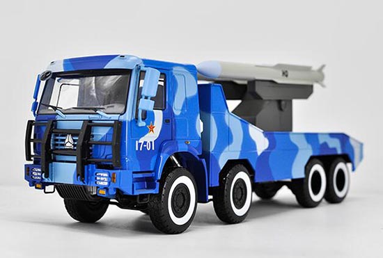 Diecast Sinotruk Missile Carrier Truck Model 1:24 Scale Blue