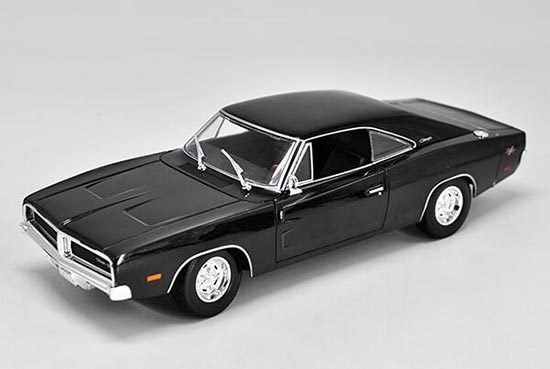 Diecast Dodge Charger R/T Model 1:18 Black / Orange By Maisto