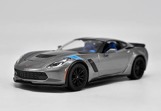 Diecast Chevrolet Corvette Grand Sport Model 1:24 Gray By Maisto