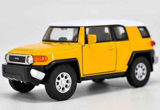 Diecast Toyota FJ Cruiser Toy 1:36 Scale Yellow / Blue By Welly