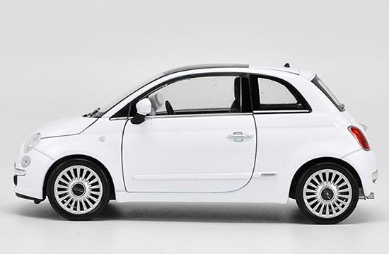 Diecast 2007 Fiat 500 Model 124 Scale White By Welly