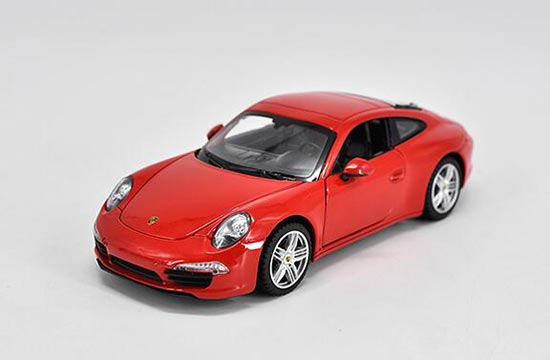 Diecast 911 Carrera S Model 1:24 Red / Black / White By Rastar