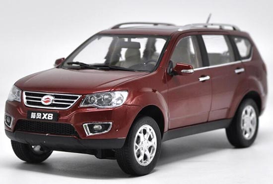 Diecast Land Wind X8 SUV Model Red / Silver 1:18 Scale