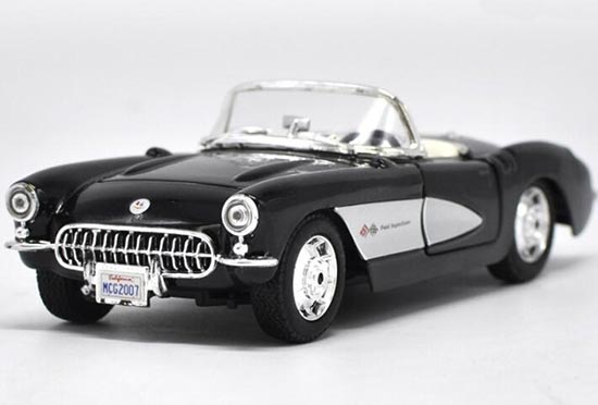 Diecast 1957 Chevrolet Corvette Model Black /Red 1:24 By MaiSto