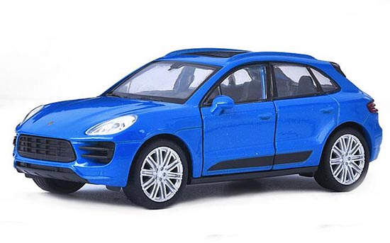 Diecast Porsche Macan Turbo Toy Black / Blue / White 1:36 Welly