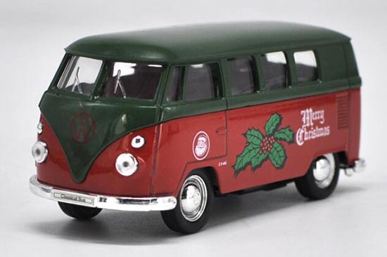 Diecast Volkswagen T1 Bus Toy Red-Green 1:36 Scale By Welly