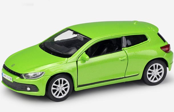 Diecast Volkswagen Scirocco Toy White / Green 1:36 By Welly