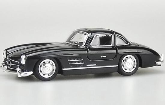 Diecast Mercedes Benz 300SL Toy Black / Red 1:36 Scale By Welly