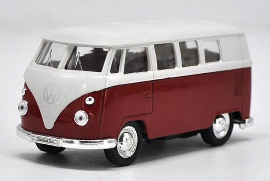 Diecast Volkswagen T1 Bus Toy Red-White 1:36 Scale By Welly