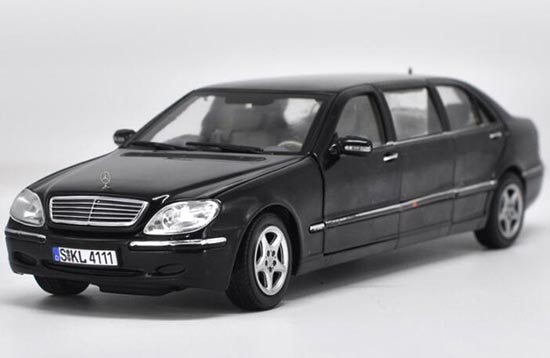 Diecast Mercedes Benz S-Class S600 Model 1:18 Black By Sunstar