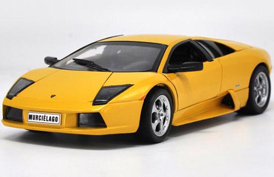 Diecast Lamborghini Murcielago Model Yellow / Orange By Welly