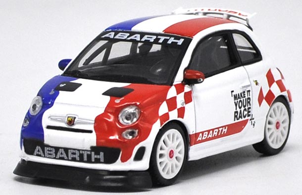 Diecast Abarth 500 Model France National Flag 1:43 By Bburago