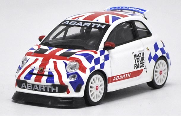 Diecast Abarth 500 Model Union Jack 1:43 Scale By Bburago