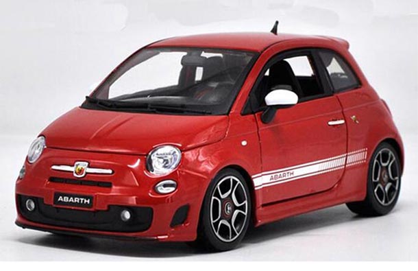 Diecast Abarth 500 Model Red 1:18 Scale By Bburago