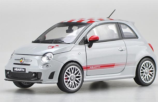 Diecast Abarth 500 Model Gray 1:24 Scale By Motorama