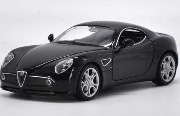 Diecast Alfa Romeo 8C Competizione Model 1:24 Black By Welly