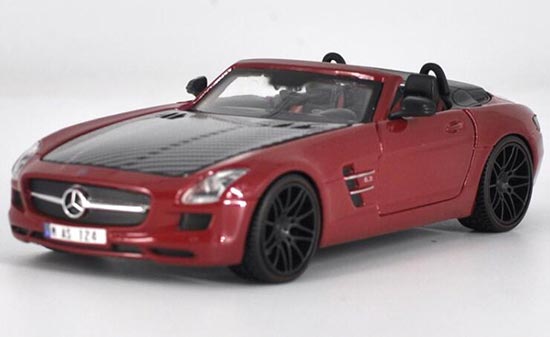 Diecast Mercedes Benz SLS AMG Roadster Model Red 1:24 By Maisto