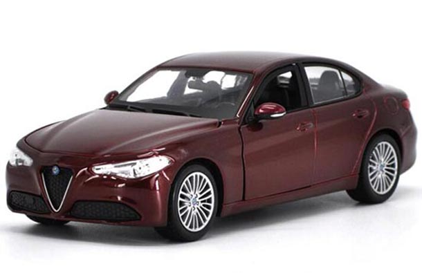 Diecast Alfa Romeo Giulia Model 1:24 Scale Red /Blue By Bburago