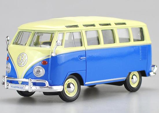 Diecast Volkswagen T1 Van Bus Model 1:24 Scale Blue By Maisto