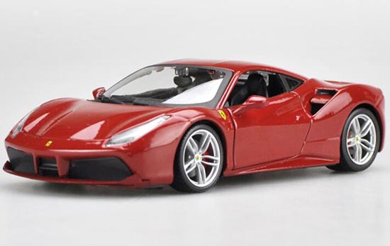 Diecast Ferrari 488 GTB Model Red 1:24 Scale By Bburago