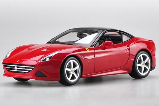 Diecast Ferrari California T Model Red / Blue 1:18 By Bburago
