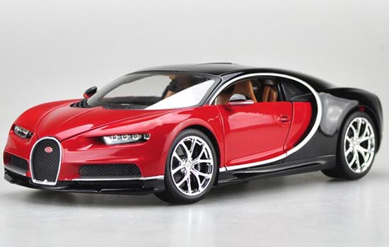 Diecast Bugatti Chiron Model Red / Blue 1:18 Scale By Bburago